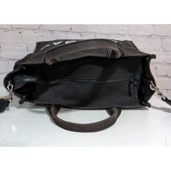 Marc Jacobs Black Gray Canvas Medium The Tote Bag with Dust Bag - Picture 13 of 16